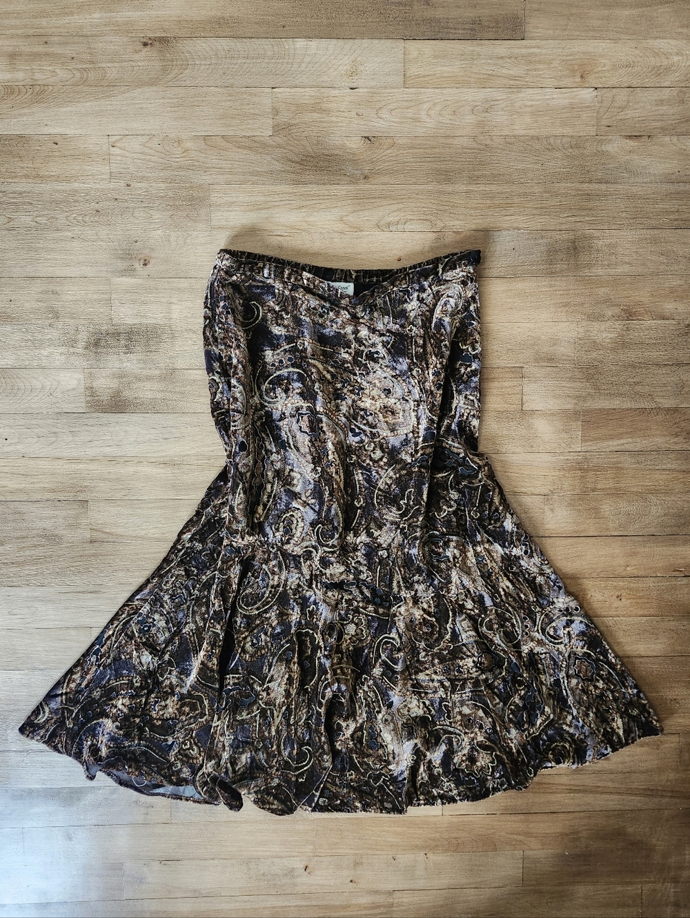 Coldwater Creek Brown Paisley Midi Skirt
